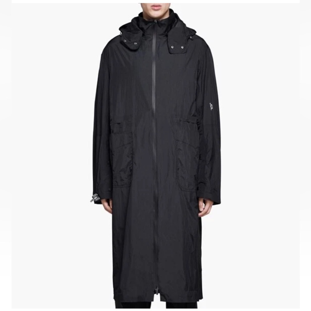 Oakley by Samuel Ross Oversized Men's Black Long Hooded Raincoat NWT Ret $699 XS